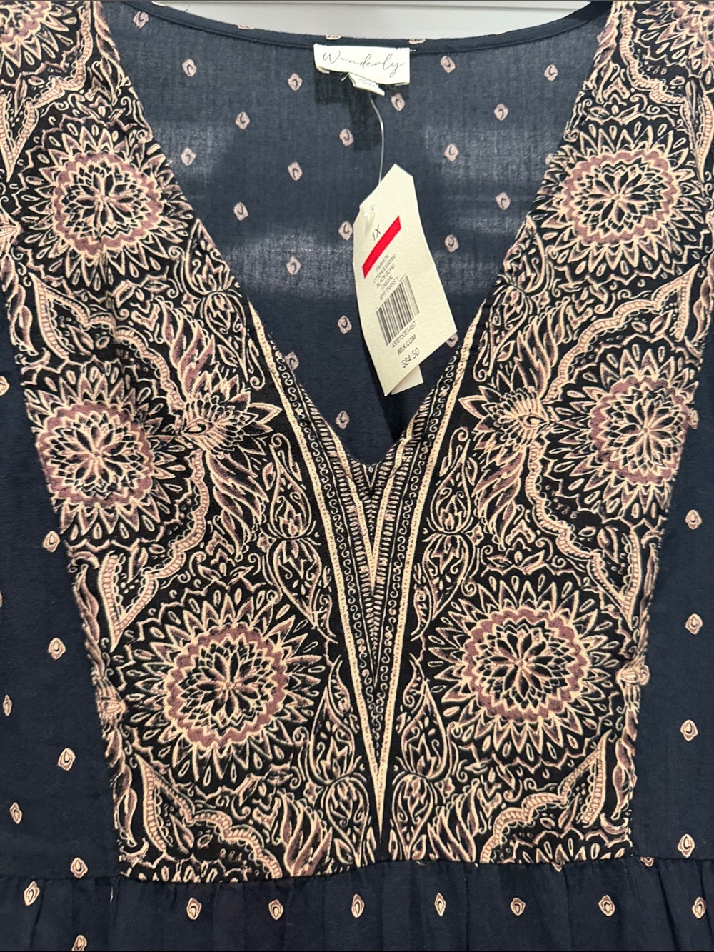 Wonderly Black Maxi Dress with Tan Embroidered Accents - Picture 2 of 5